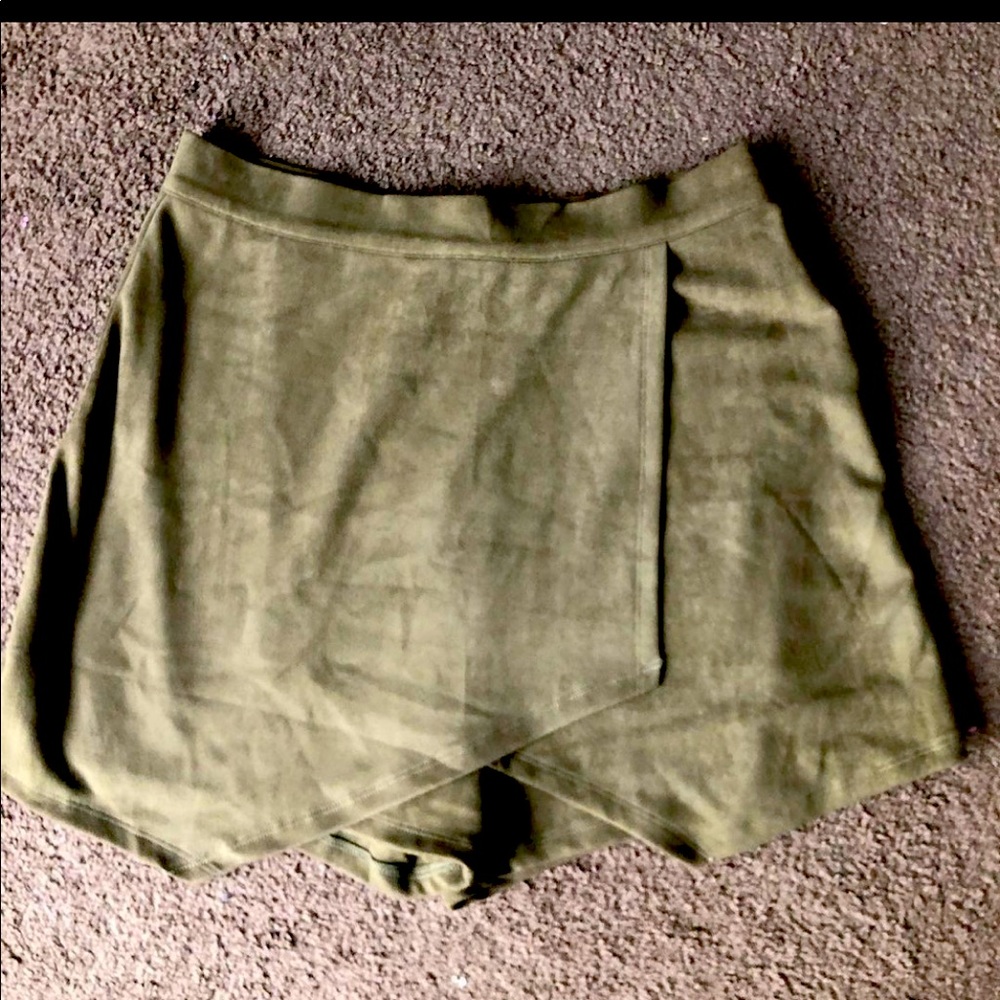 Olive Green Suade Skirt